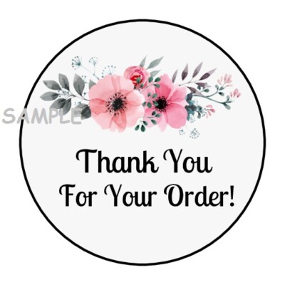30 THANK YOU FOR YOUR ORDER ENVELOPE SEALS LABELS STICKERS 1.5" ROUND ...