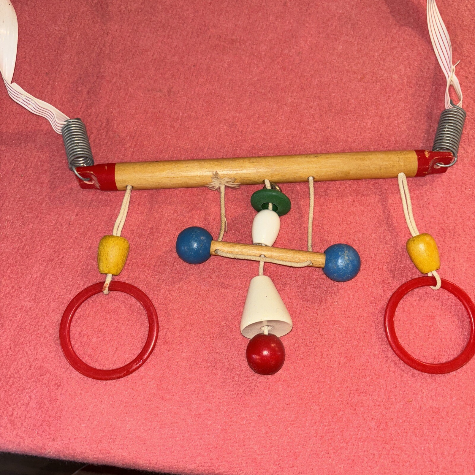 Vintage Wooden Cradle Gym Baby Toy by Right Time
