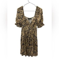 NWT ASOS Babydoll Puff Sleeve Animal Print Mini Dress Size 6 /Medium