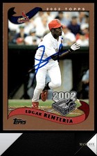2002 Topps Opening Day #62 Edgar Renteria Auto Signed IP St. Louis Cardinals