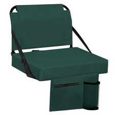 Stadium Seat for Bleachers with Back Support and Wide Padded Cushion Green