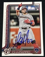 2025 Topps Series 1 Signed Andres Chaparro #167 Autographed Auto Card Nationals