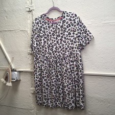 Brakeburn Uk 12 Leopard Print Tshirt Style Casual Dress With Pockets Relaxed