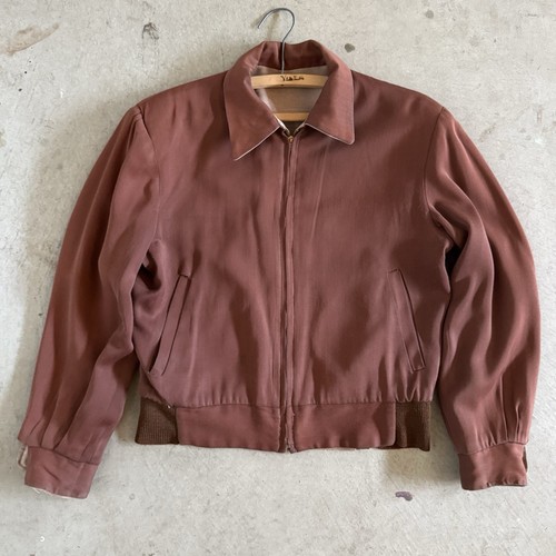 Vintage 50s Atomic Fleck Gabardine Ricky Jacket Reversible Men M/L Rockabilly - Picture 3 of 15