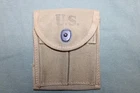 US Military Issue WW2 M1 Carbine Ammo Magazine Stock Belt Pouch Khaki Canvas N16
