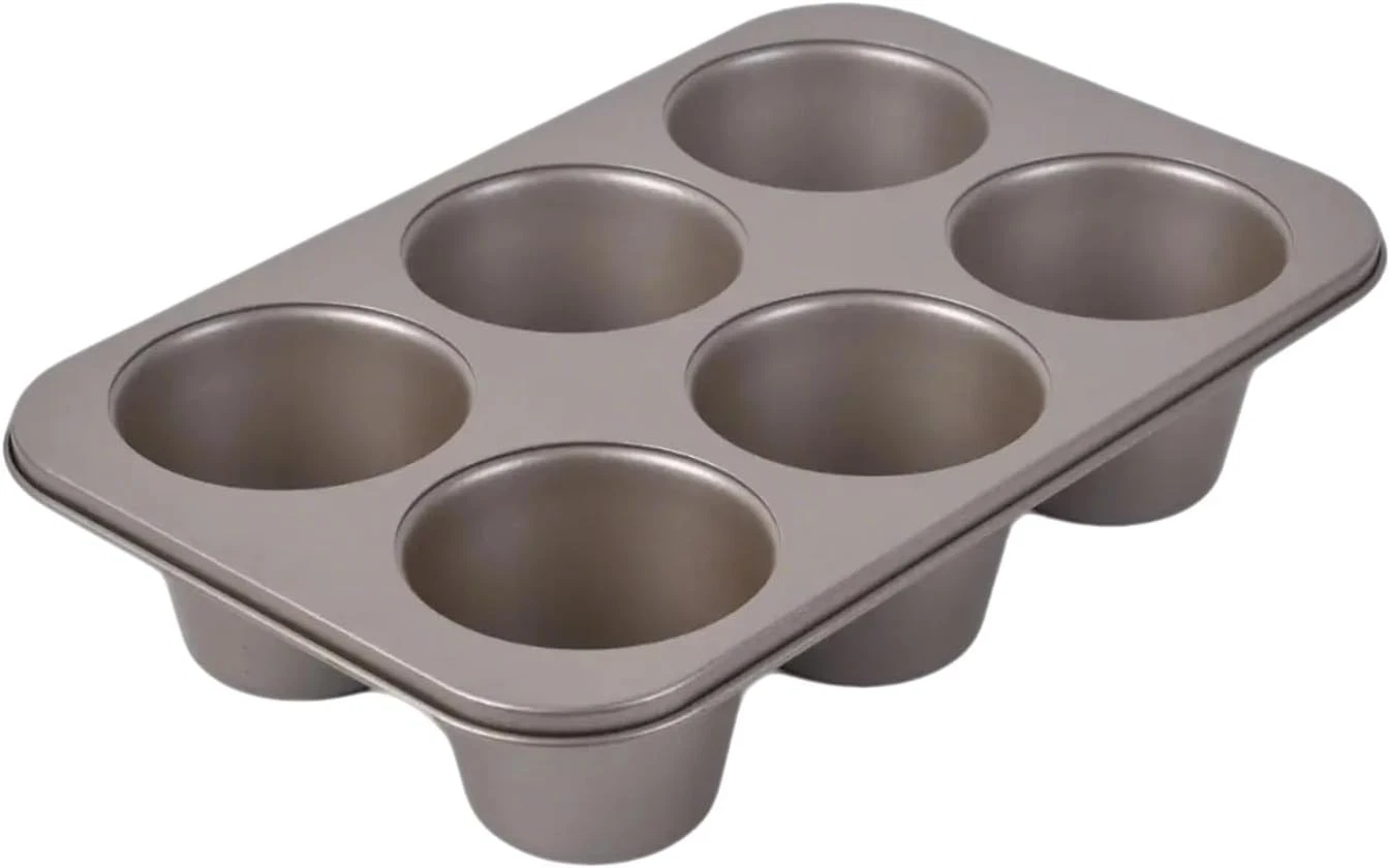 High Carbon Steel Popover Pan - 6-Cavity Non-Stick Tray Mold for Premium Stai...