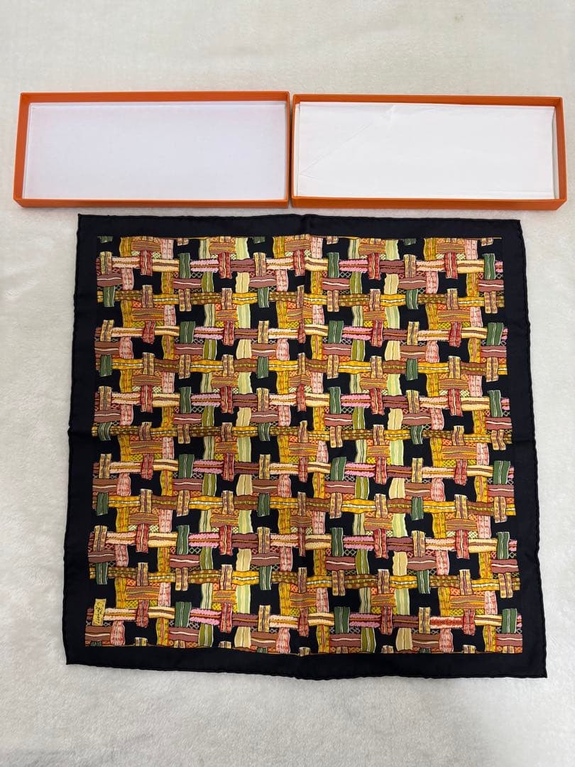 HERMES Carre 45 Silk 100% Scarf Multicolor Authentic  G0304548