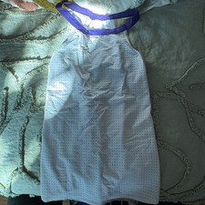 SYLVIA P tank Size 10 GYMNASTICS DANCE under leotard open back purple WHITE Mesh