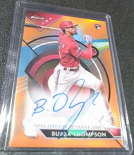 2023 Topps Finest Orange Refractor On-Card Auto RC Bubba Thompson #'ed 09/25