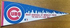 MLB Chicago Cubs Vintage 1988 Night Baseball At Wrigley Field Skyline Pennant  — photo 1