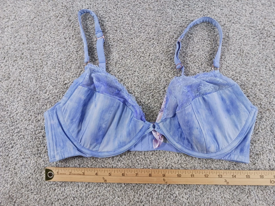Savage X Fenty 38D Bra Watercolor Tie Dye Half Cup W/ Lace Polyester Blend - Image 3 of 4