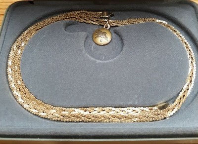 Pegasus Anhänger 1/10 10k und Halskette 1/20 12k GF Gold Schmuck 