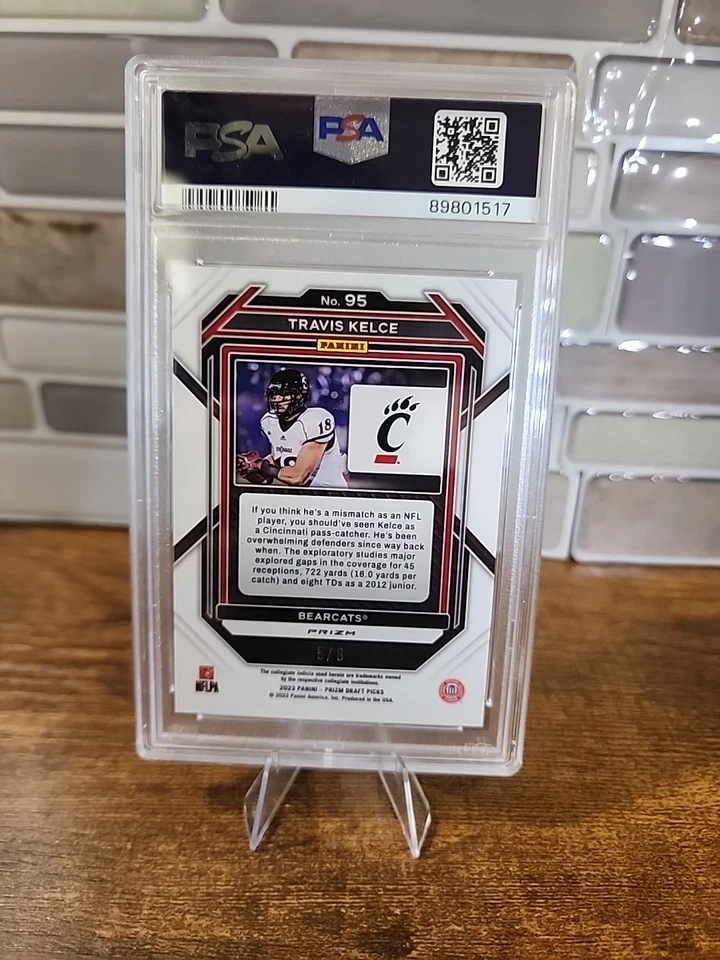 2023 Prizm Draft Picks Travis Kelce Green Shimmer Gem MT 10 - Image 2 of 3