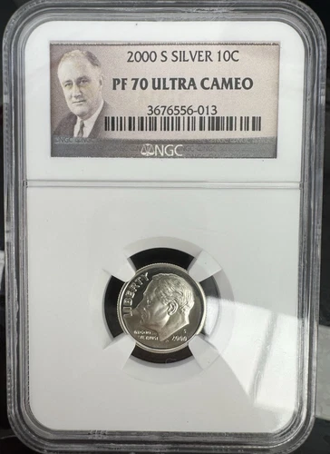 2000 S SILVER 10C DIME ROOSEVELT NGC PF 70 ULTRA CAMEO