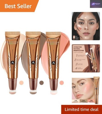 Essential 3-teiliges Make-up Set: Creme Kontur Sticks & flüssiges Rouge für makellose Haut