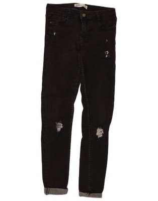 ZARA Damen Trafaluc Distressed Skinny Jeans EU 38 Small W28 Schwarz BW01