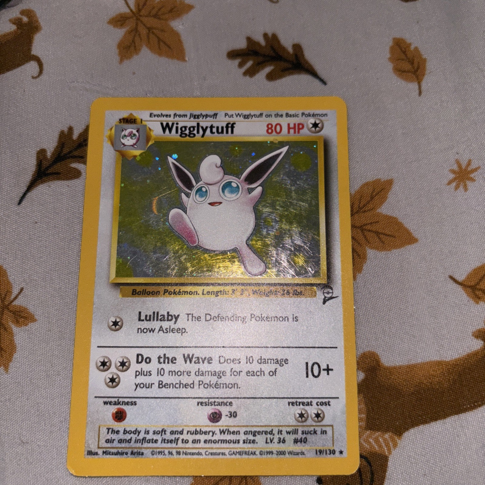 Pokemon TCG Wigglytuff 19/130  Base Set 2  Holo Rare Vintage WOTC. NM