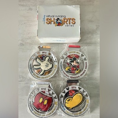 runDisney Medal Set. 4 Virtual Run Medals runDisney shorts series 2016. BNIB