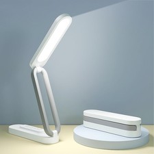Rechargeable LED Desk Lamp Foldable Portable Wireless Reading White Dimmable