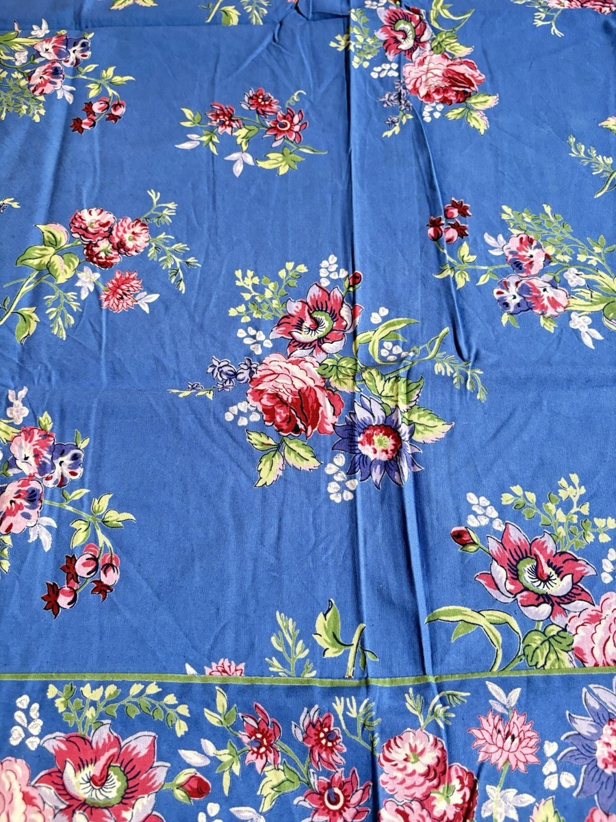 Gorgeous NEW April Cornell Tablecloth 54x54 ~ “Blue Russian Chintz