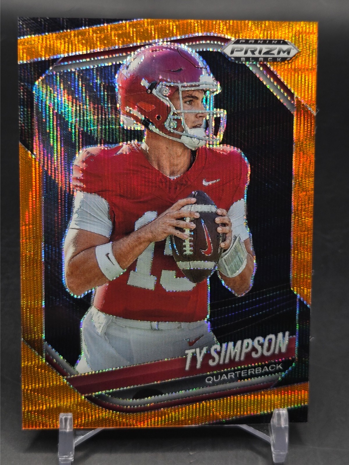 2025 Panini Prizm Black - Ty Simpson #152 - Orange Wave 13/60 - Alabama