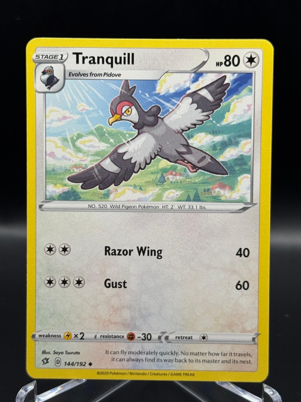 Tranquill 144/192 Uncommon Rebel Clash Pokemon Lightly Played
