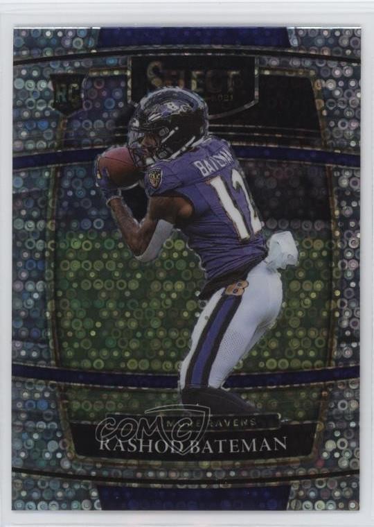 2021 Panini Select Concourse Disco Prizm Rashod Bateman #55 Rookie RC 0nr3