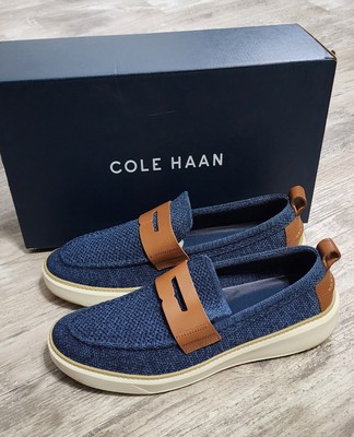 Cole Haan Men's Blue GrandPro Topspin Stitchlite Penny Loafers Shoes Size  11