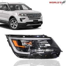 For Ford Explorer Sport 2016-2018 W/LED DRL Headlights Headlamp Black Passenger