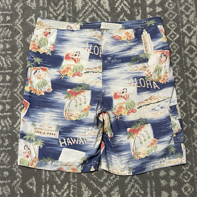 Polo Ralph Lauren Swim Trunks Mens Sz 40-41 Hawaiian Aloha Graphic