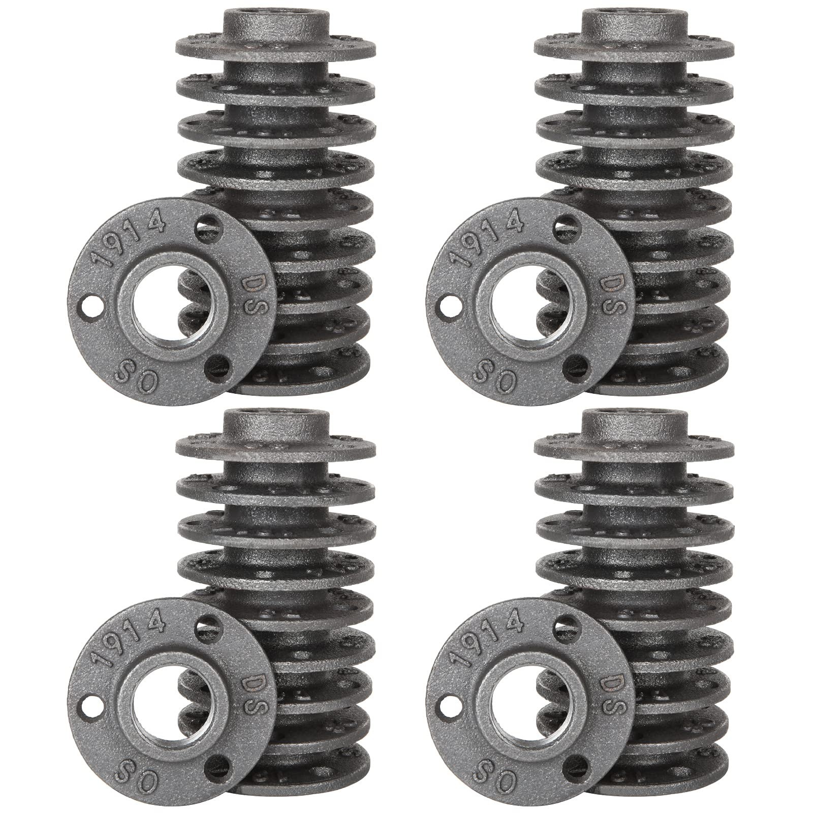 Pack 1/2" NPT Black Malleable Iron Floor Flange Pipe Fittings DIY