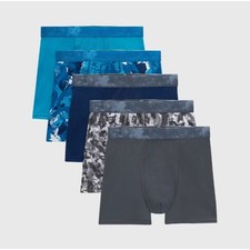 Hanes Boys Large Blue 5 Pack Moves Breathable X-Temp Boxer Briefs Comfort S5-11