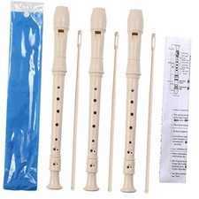 3 Pack 8 Hole Soprano Descant Recorder Instrument for Recorders with Cleaning