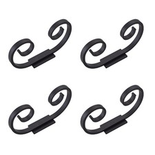 4Pcs Black Wine Glass Hanging Rack, Under Shelf Stemwares Mount Kitchen Supplies