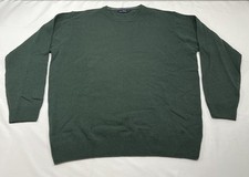 James Pringle Sweater Mens XL Green Round Neck Lambswool Pullover - Read