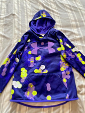 Under Armour Sweatshirt Purple/Neon Yellow Storm Hoodie Youth Small