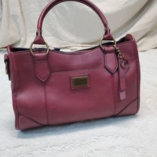 Frye and Co. Red Vegan Leather Classic Core Satchel Tote Shoulder Bag Purse