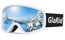 Kids Ski Goggles for 4-12, 100 UV Protection Anti-Fog Ski Goggles for White
