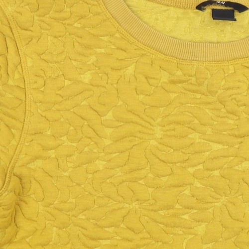 H&M Women's Yellow Jersey Short Sleeve Top, Size S - Picture 6 of 12