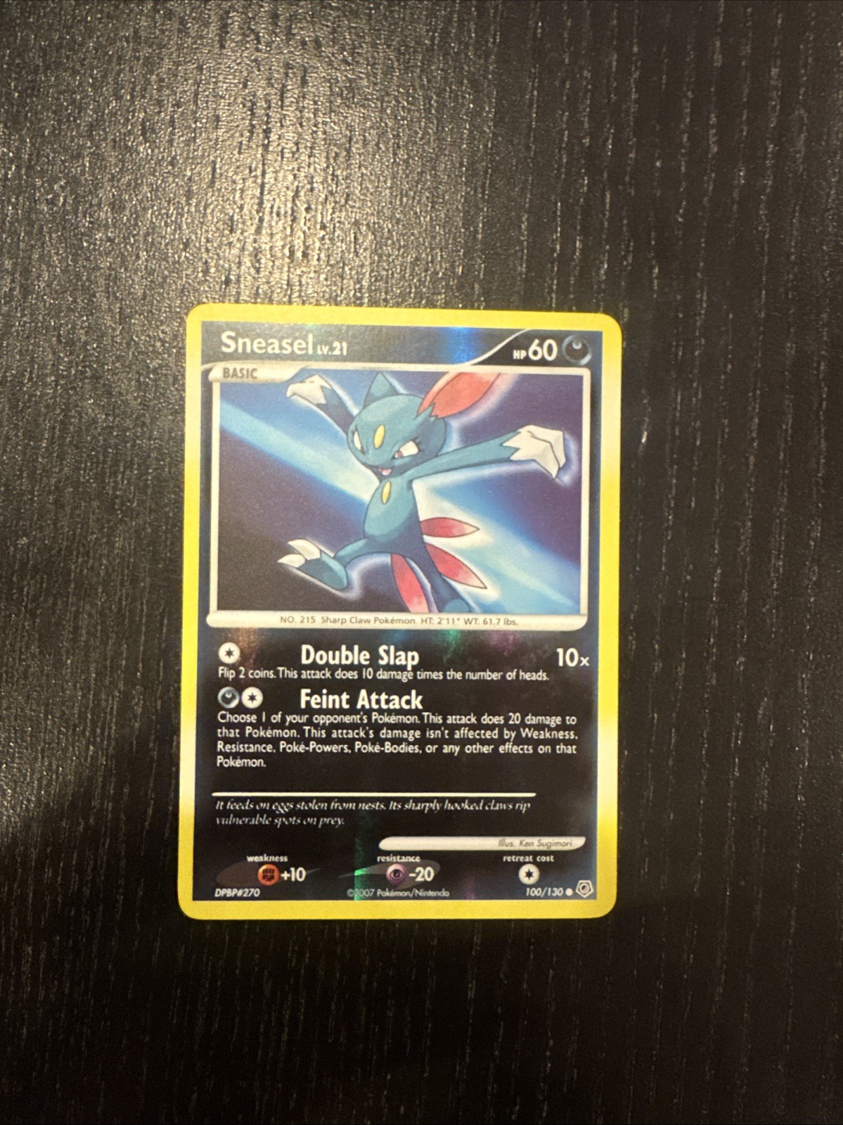 Pokémon TCG - SNEASEL - 100/130 - REVERSE HOLO - DIAMOND & PEARL (2007) - NM