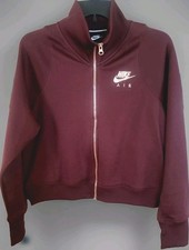 Nike Track Jacket Women MEDIUM Cropped Lightweight WINE Rose Gold Festival NWOT