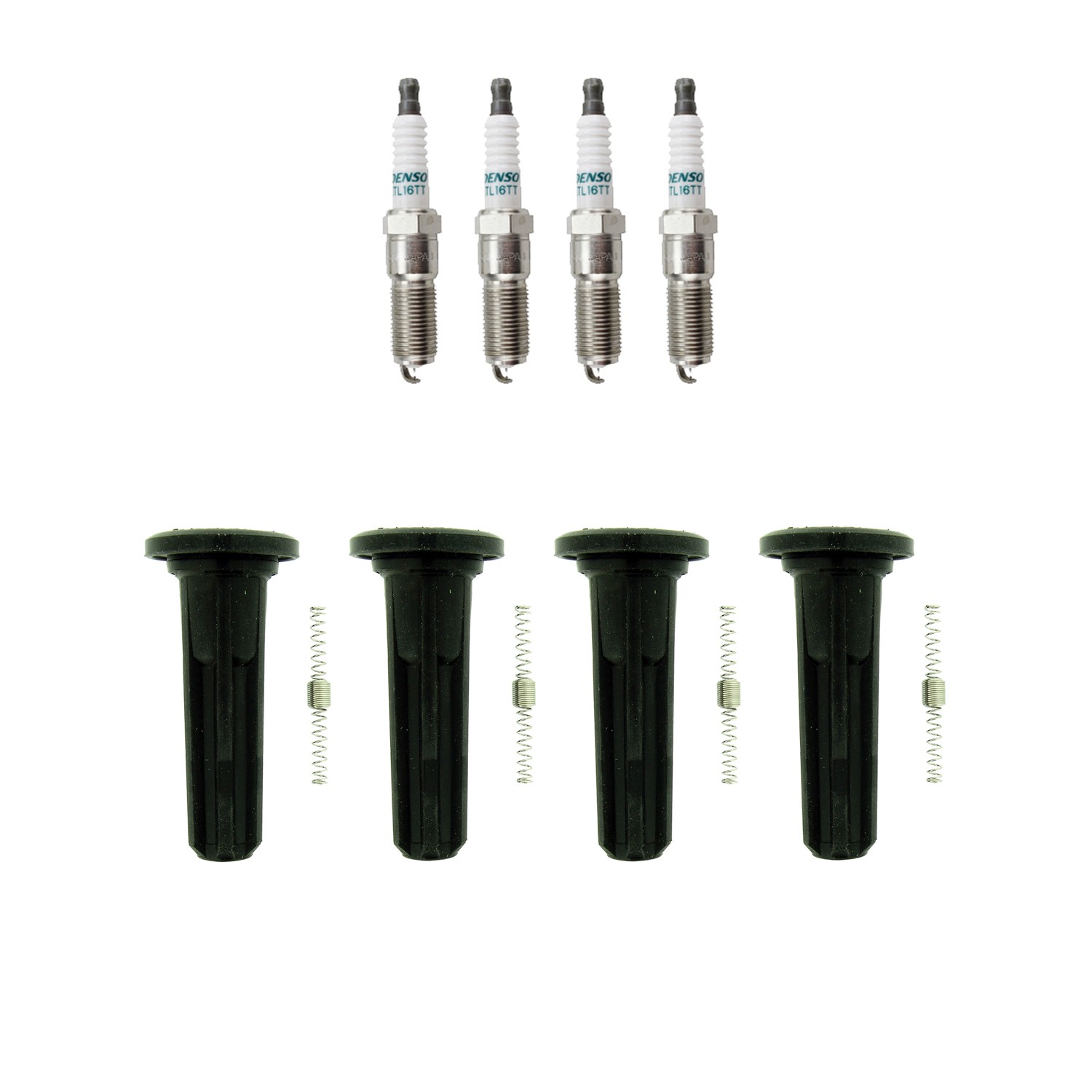 Denso 4 Iridium Spark Plugs  NGK 4 Coil Boots Kit for Colorado i-290 L4 2.9L