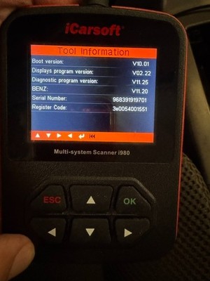 iCarsoft i980 - Professional Multi-System Scanner for Mercedes Benze / Sprinter