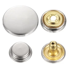 30 Sets Press-Stud Cap Button 25mm Metal Snap Fastener, Silver