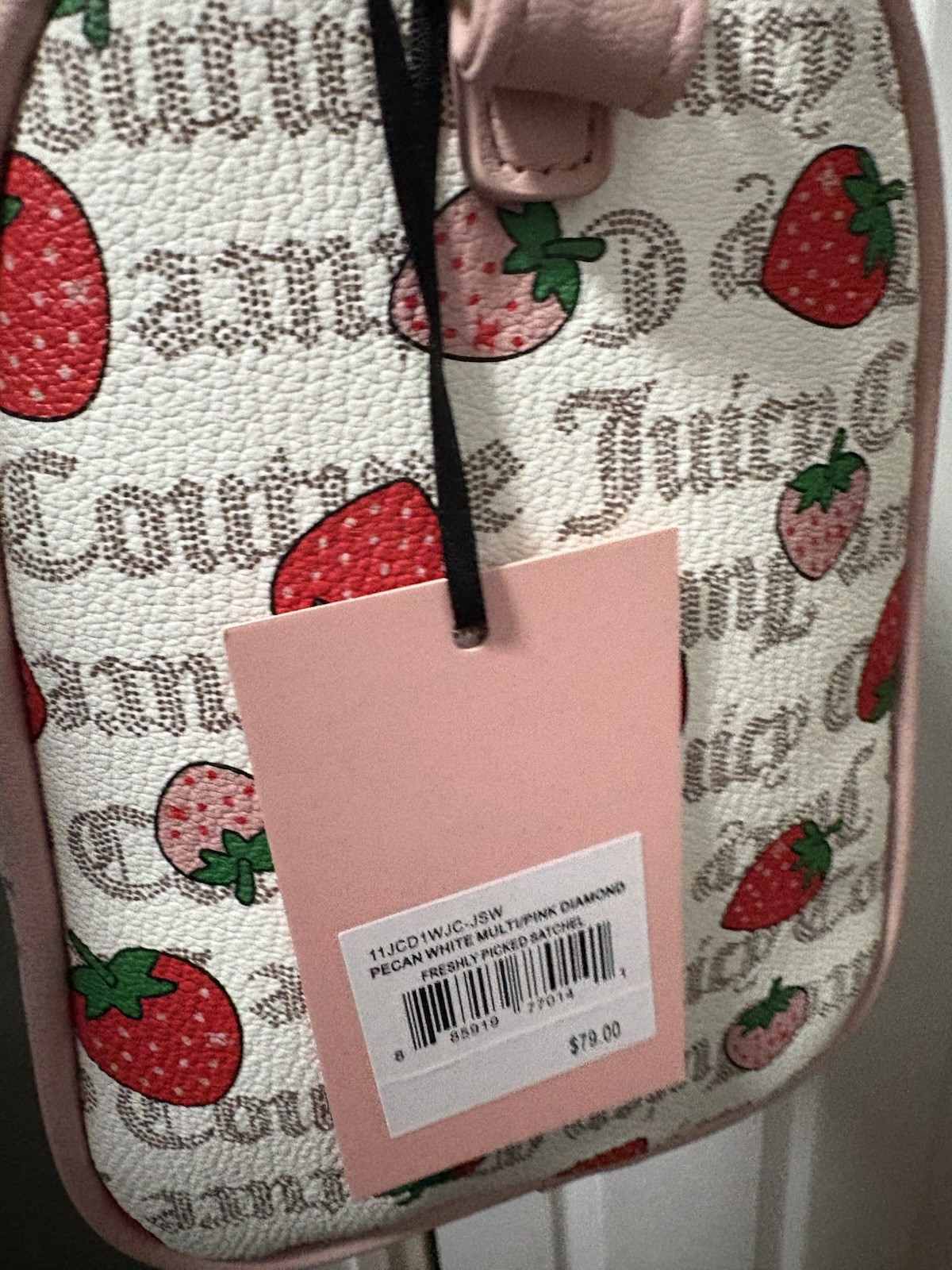 NEW Juicy Couture Pecan White Multi Pink Diamond Freshly Picked Satchel/ Wallet image 2