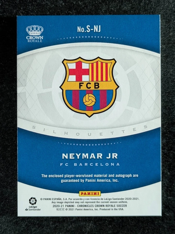 2020-21 Panini Chronicles Crown Royale NEYMAR JR. 283/389 Patch Auto Silhouettes - Image 2 of 3