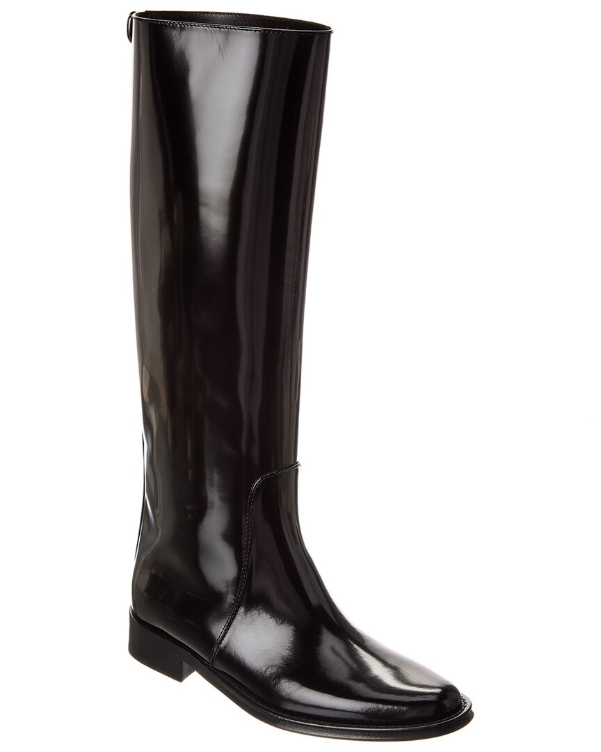 Saint Laurent Hunt Leather Boot Womens Black 37 157590₽