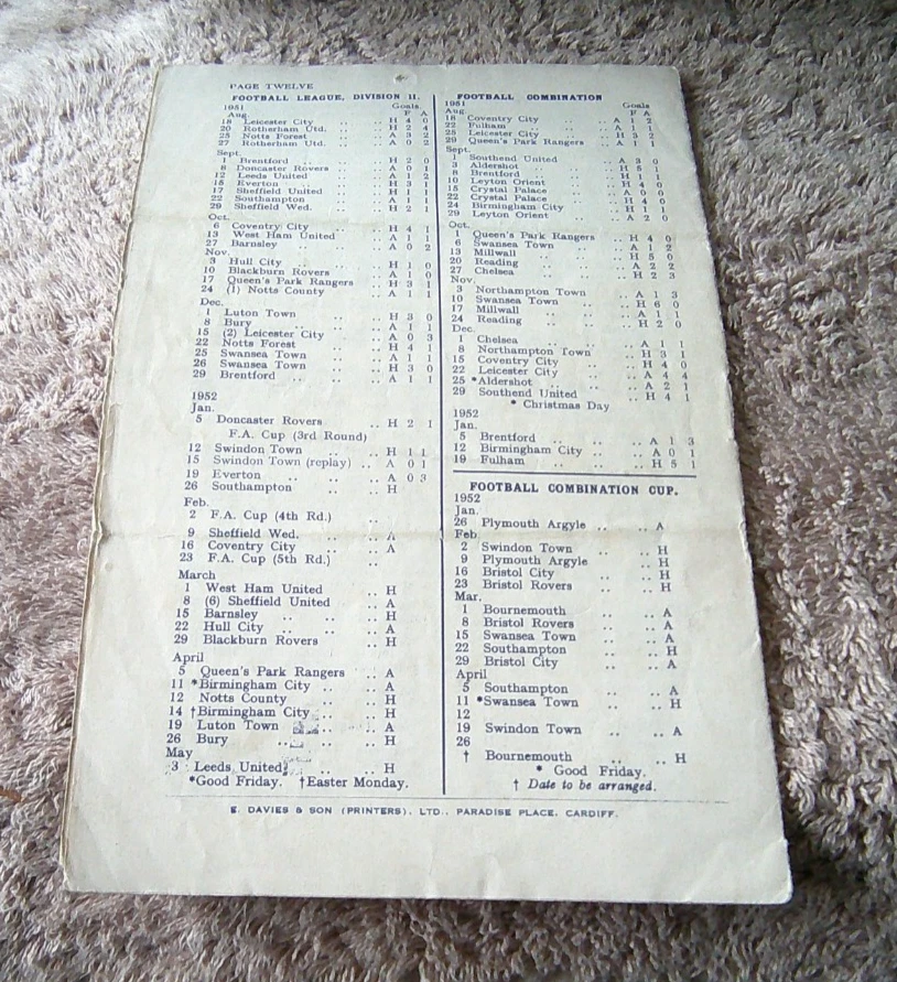 Cardiff City v Queens Park Rangers - 20th Jan 1951 - Image 3 of 3