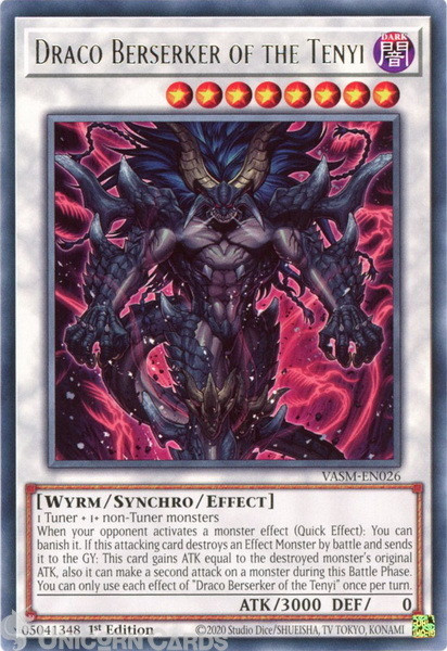 VASM-EN026 Draco Berserker of the Tenyi :: Rare 1st Edition YuGiOh Card