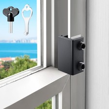 HYIEOU Sliding Window Locks 6 Sets , Secure Lock with Key, 6, Black